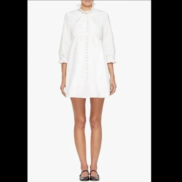 NEW Bianca Balti THE NICHOLS DRESS White Dot Cotton Size 2 - Picture 3 of 9